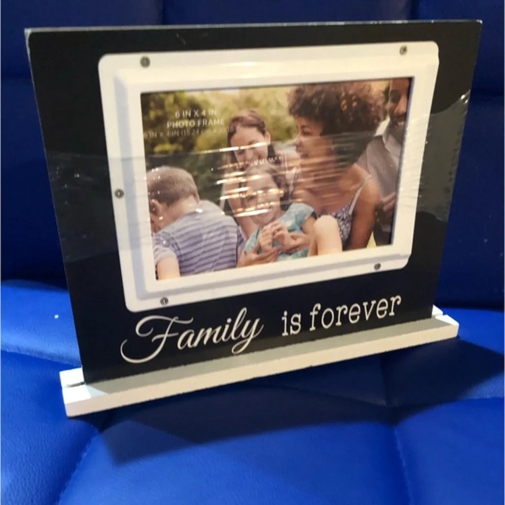 2 photo picture frames, “Family is forever” & “family a whole lot of love